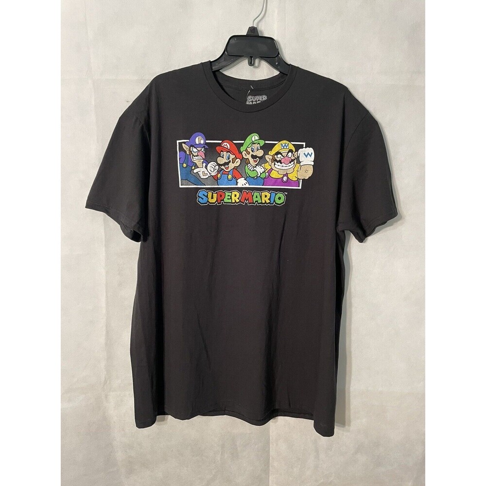 Super Mario Graphic T-Shirt Uni-Sex Black Size L